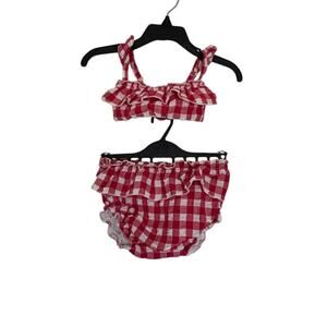 kids montce red gingham swim set